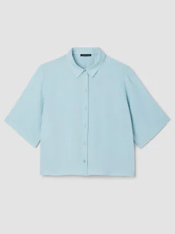 Organic Handkerchief Linen Elbow-Sleeve Shirt