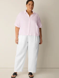 Organic Handkerchief Linen Elbow-Sleeve Shirt