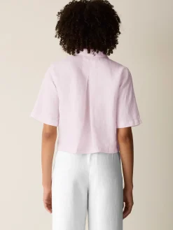 Organic Handkerchief Linen Elbow-Sleeve Shirt