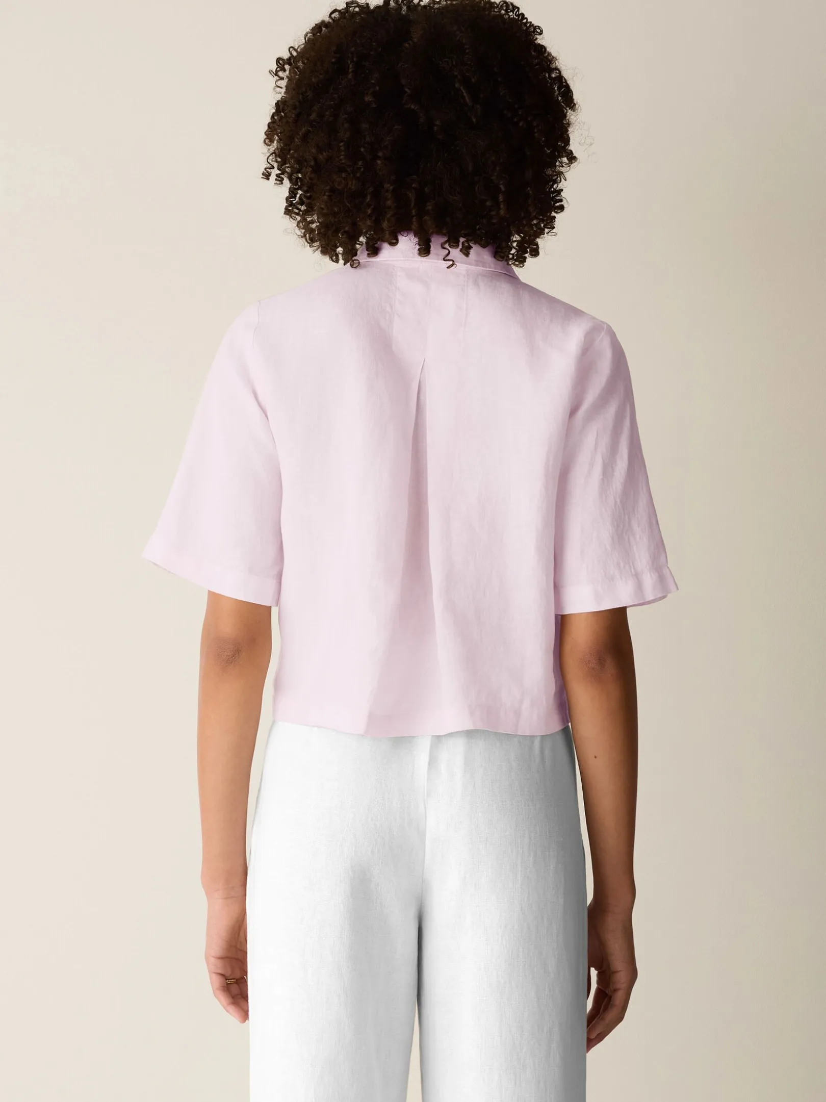 Organic Handkerchief Linen Elbow-Sleeve Shirt