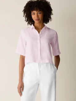 Organic Handkerchief Linen Elbow-Sleeve Shirt