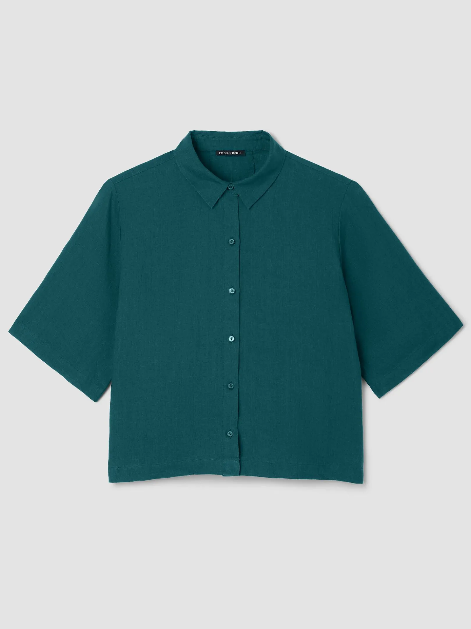 Organic Handkerchief Linen Elbow-Sleeve Shirt