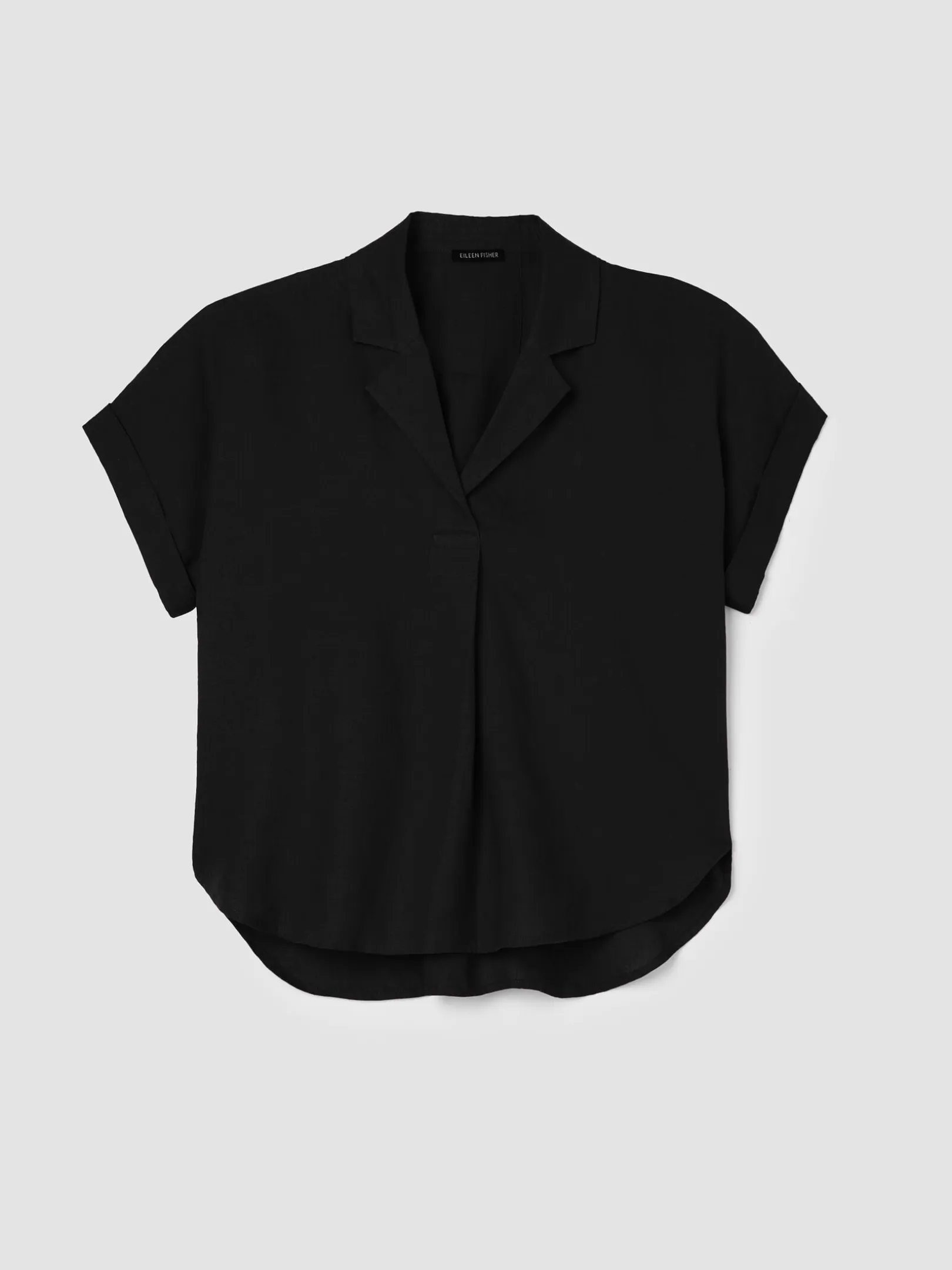 Organic Handkerchief Linen Notch Collar Top