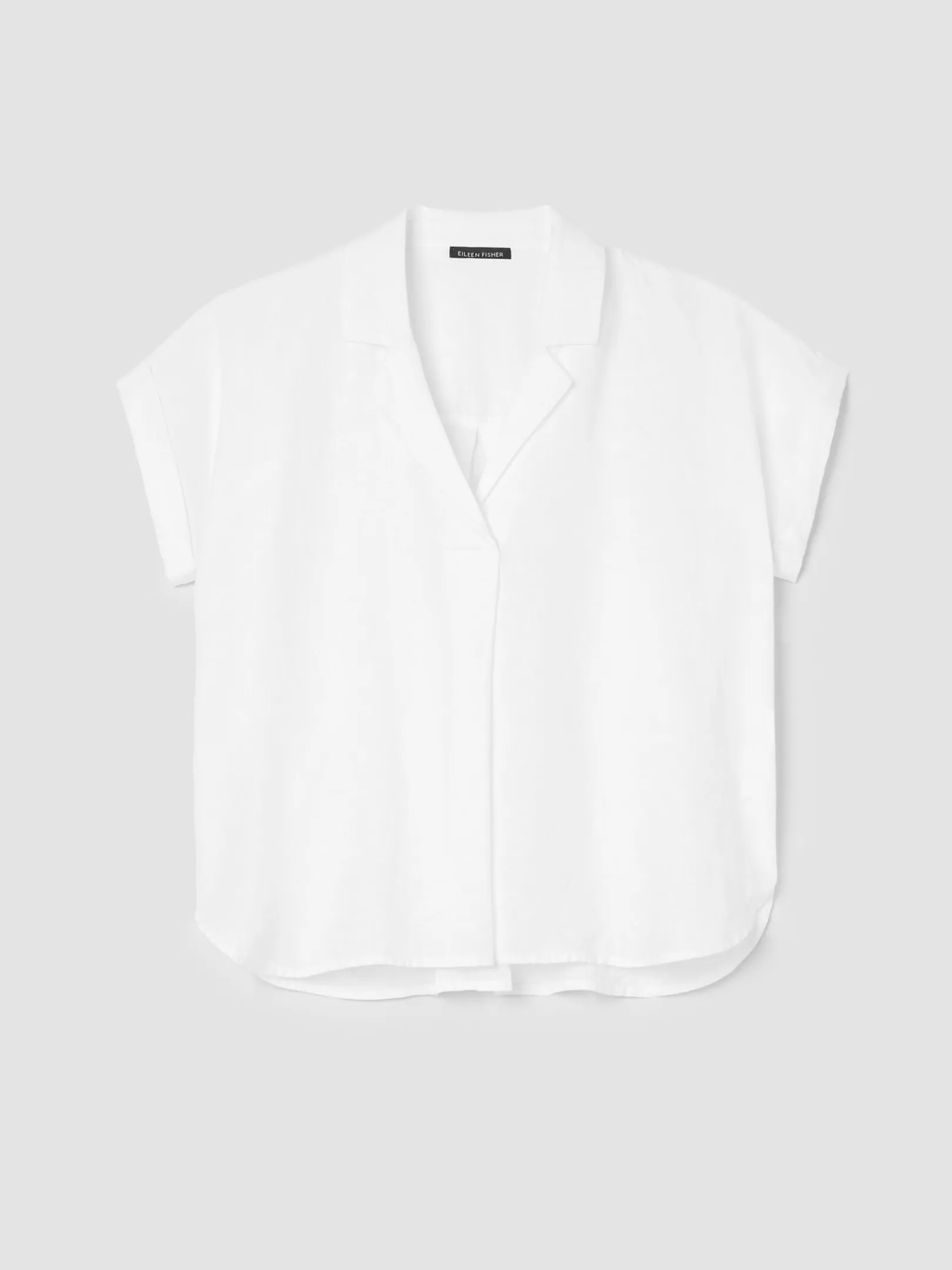 Organic Handkerchief Linen Notch Collar Top