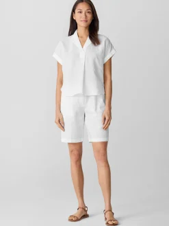 Organic Handkerchief Linen Notch Collar Top