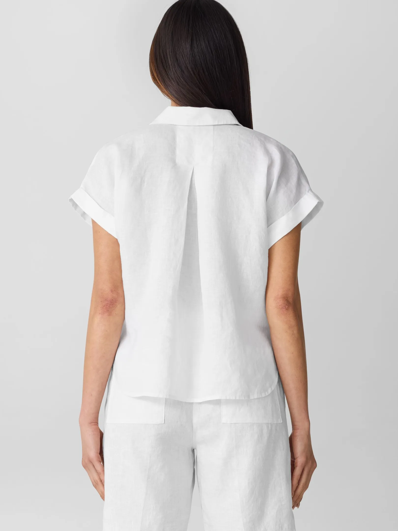 Organic Handkerchief Linen Notch Collar Top