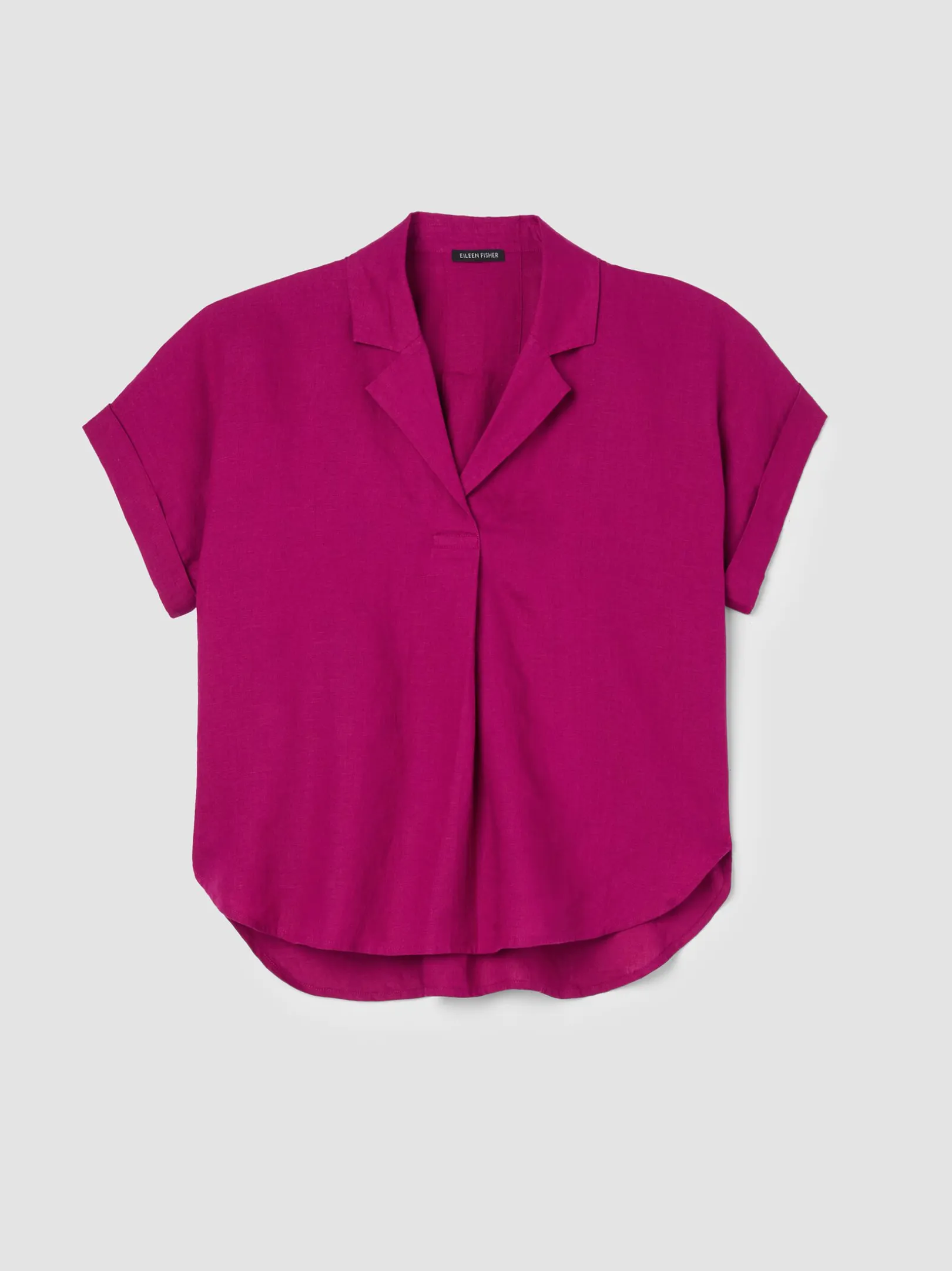 Organic Handkerchief Linen Notch Collar Top
