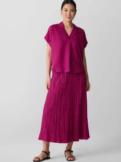 Organic Handkerchief Linen Notch Collar Top