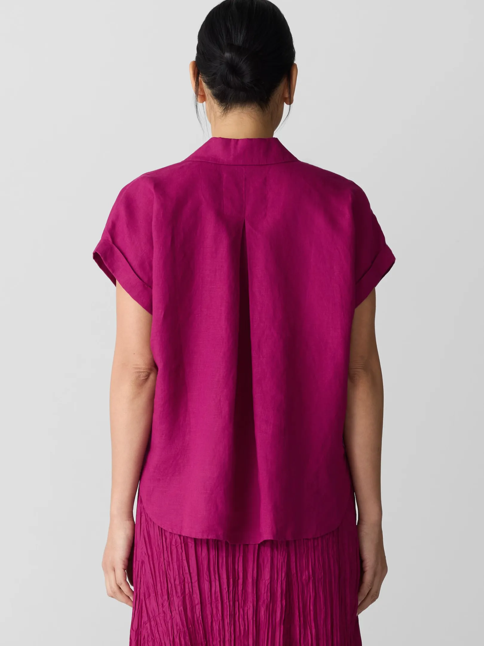 Organic Handkerchief Linen Notch Collar Top