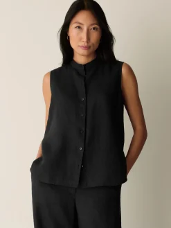 Organic Handkerchief Linen Sleeveless Shirt
