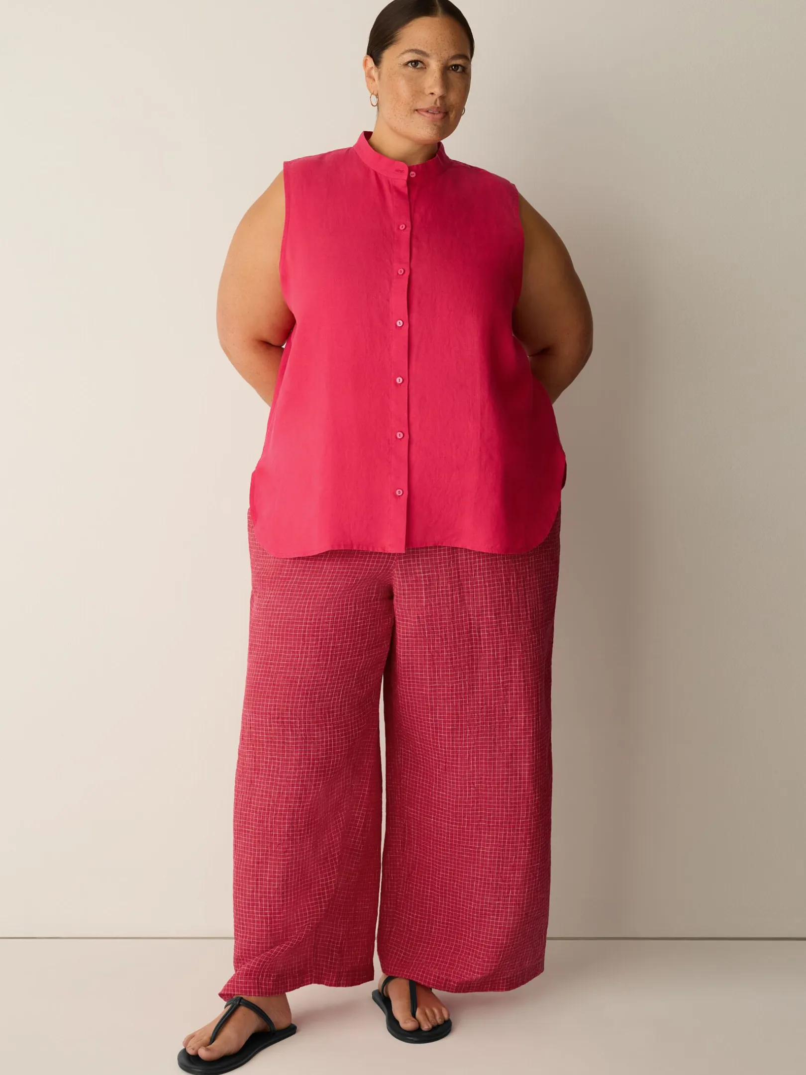 Organic Handkerchief Linen Sleeveless Shirt