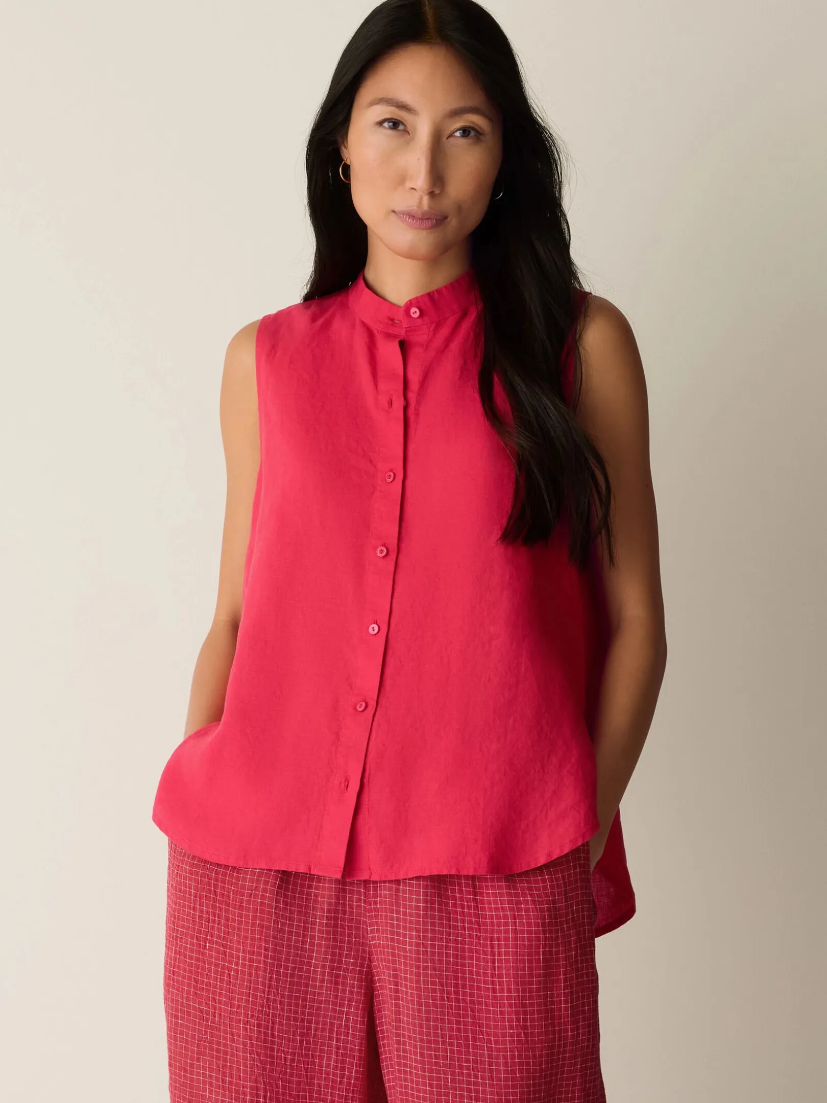 Organic Handkerchief Linen Sleeveless Shirt