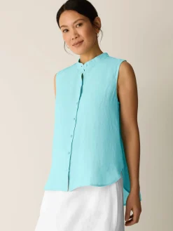 Organic Handkerchief Linen Sleeveless Shirt