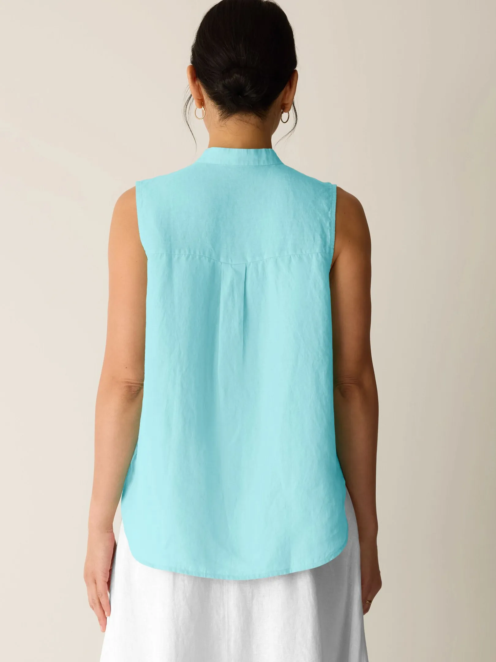 Organic Handkerchief Linen Sleeveless Shirt