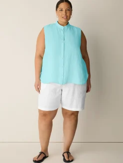 Organic Handkerchief Linen Sleeveless Shirt
