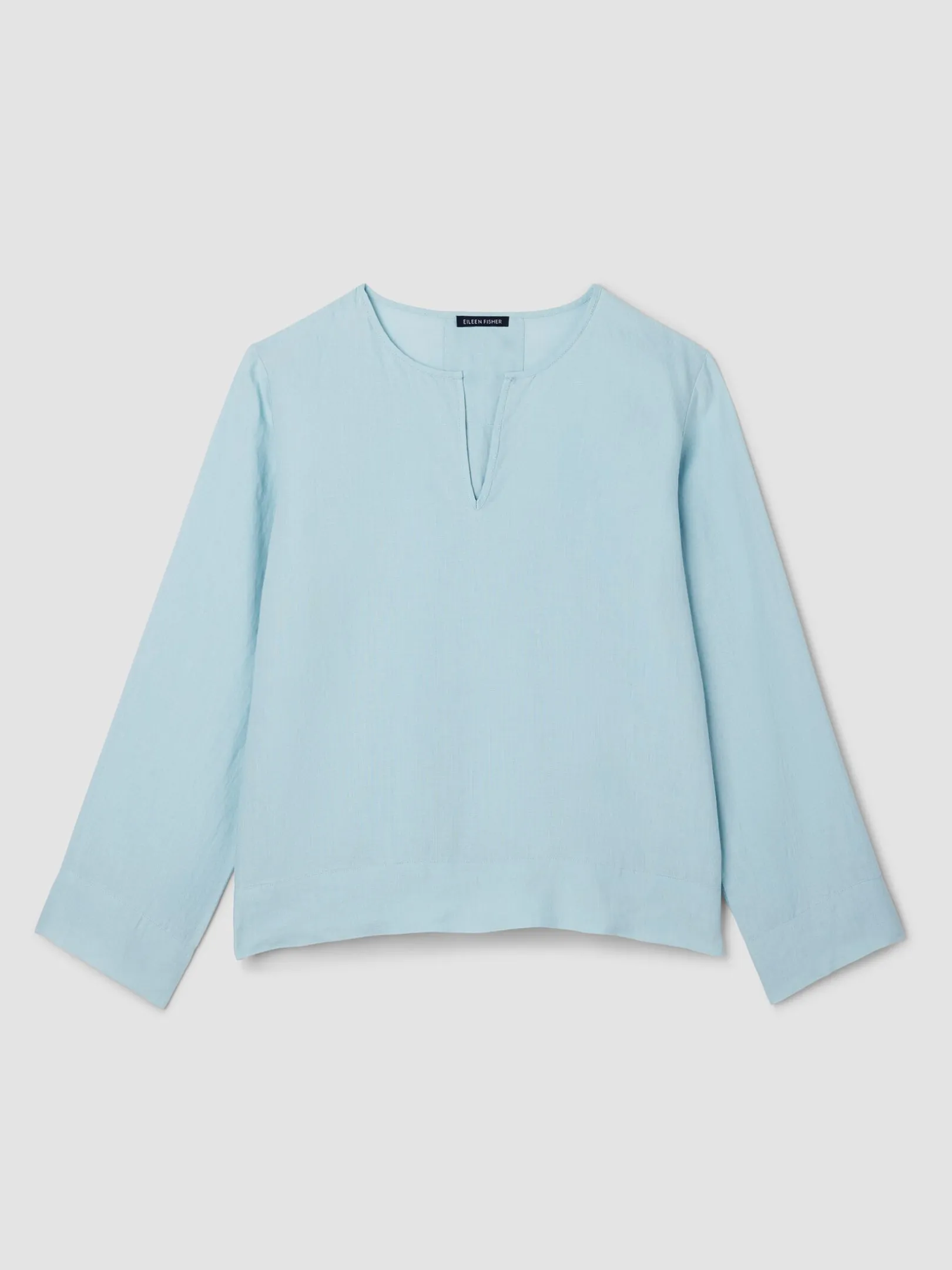 Organic Handkerchief Linen Split Neck Top