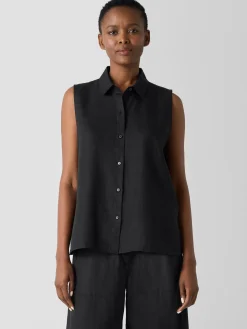 Organic Handkerchief Linen Sleeveless Shirt