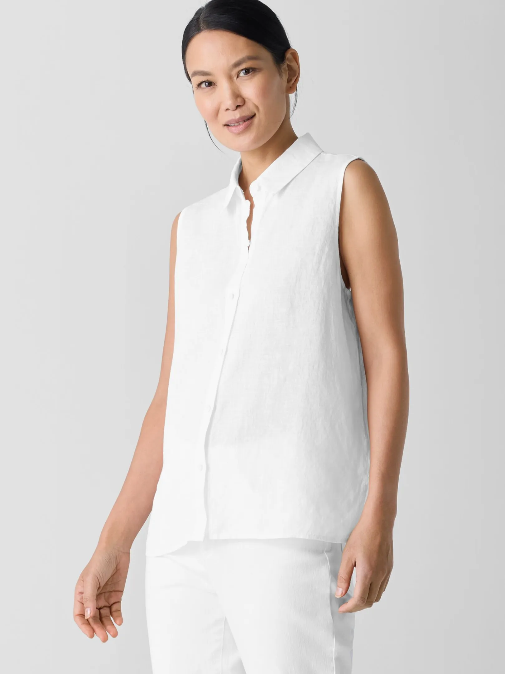 Organic Handkerchief Linen Sleeveless Shirt