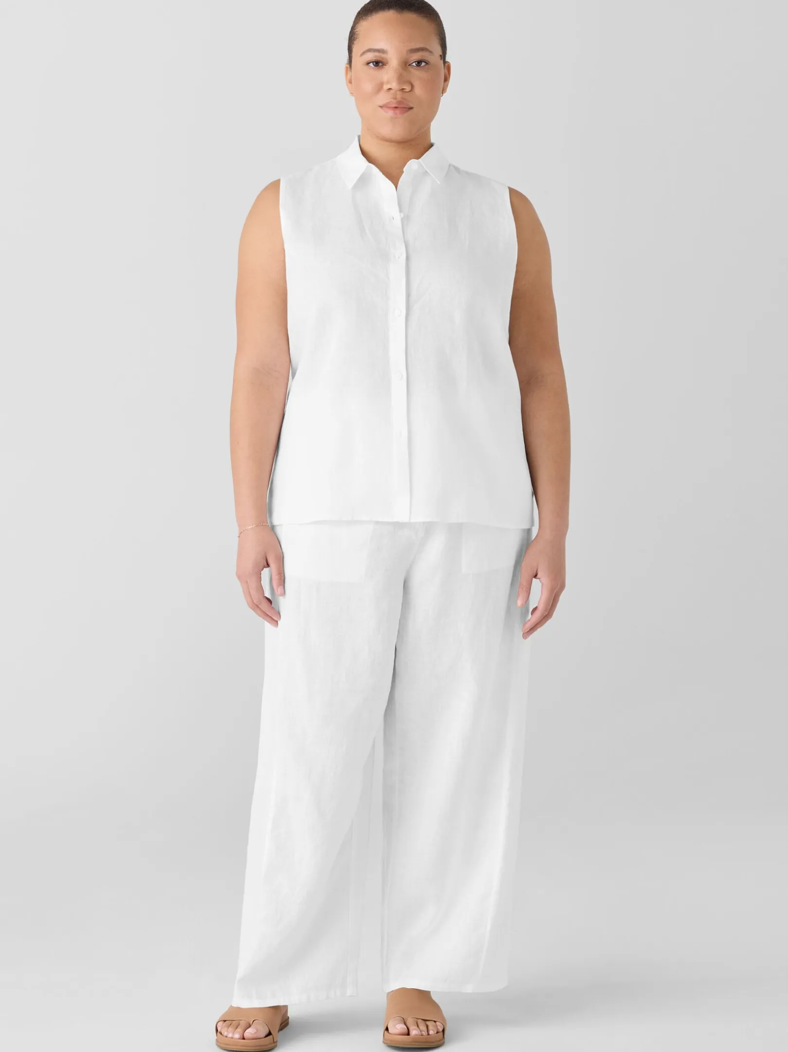 Organic Handkerchief Linen Sleeveless Shirt