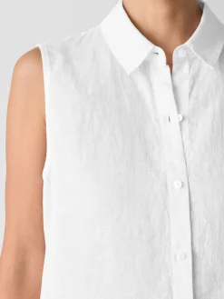 Organic Handkerchief Linen Sleeveless Shirt