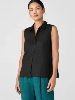 Organic Handkerchief Linen Sleeveless Shirt