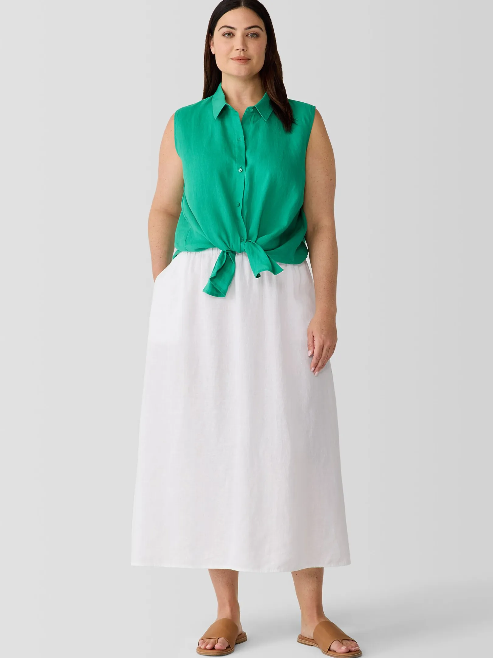 Organic Handkerchief Linen Sleeveless Shirt