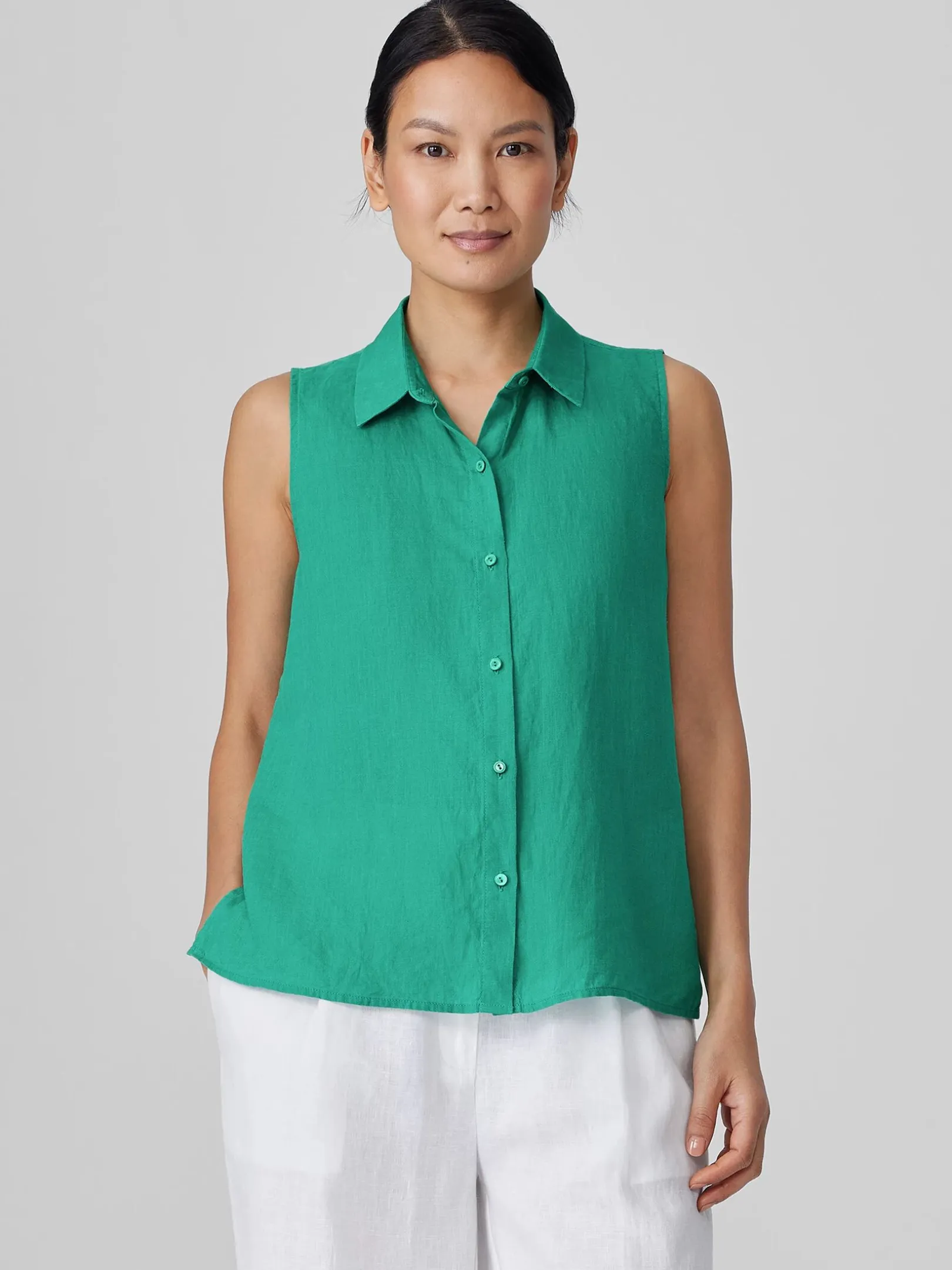 Organic Handkerchief Linen Sleeveless Shirt