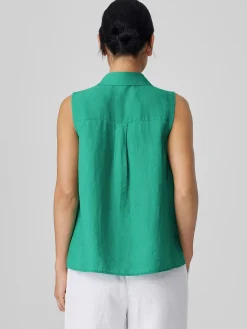 Organic Handkerchief Linen Sleeveless Shirt