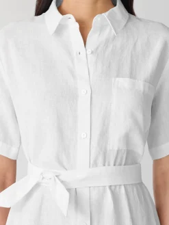 Organic Linen Classic Collar Shirtdress