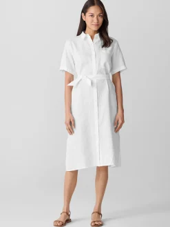 Organic Linen Classic Collar Shirtdress