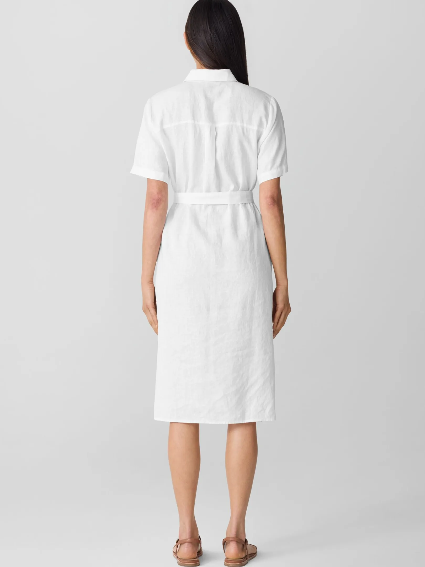 Organic Linen Classic Collar Shirtdress