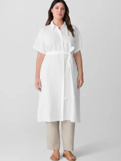 Organic Linen Classic Collar Shirtdress