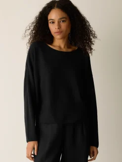 Organic Linen Cotton Jewel Neck Box-Top