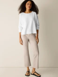 Organic Linen Cotton Jewel Neck Box-Top