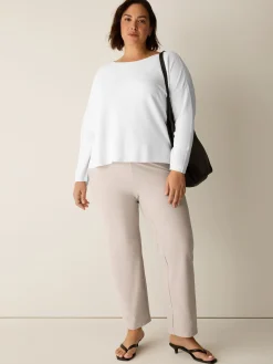 Organic Linen Cotton Jewel Neck Box-Top