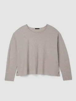 Organic Linen Cotton Jewel Neck Box-Top