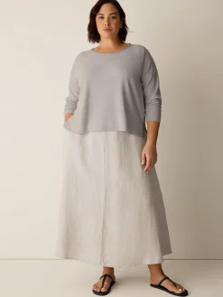 Organic Linen Cotton Jewel Neck Box-Top