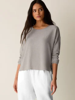 Organic Linen Cotton Jewel Neck Box-Top