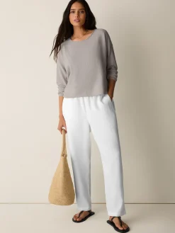 Organic Linen Cotton Jewel Neck Box-Top