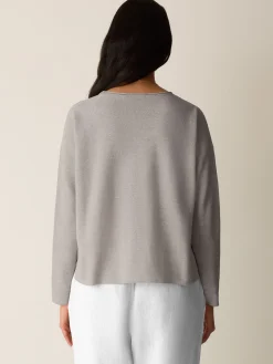 Organic Linen Cotton Jewel Neck Box-Top