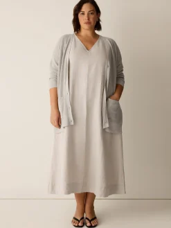 Organic Linen Cotton Slouchy Long Cardigan