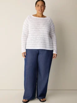 Organic Linen Cotton Slub Bateau Neck Top