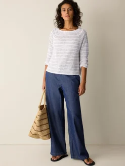 Organic Linen Cotton Slub Bateau Neck Top