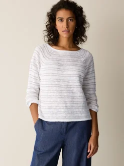 Organic Linen Cotton Slub Bateau Neck Top