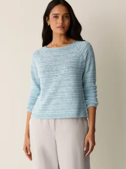 Organic Linen Cotton Slub Bateau Neck Top