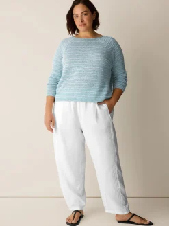 Organic Linen Cotton Slub Bateau Neck Top