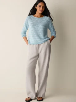 Organic Linen Cotton Slub Bateau Neck Top