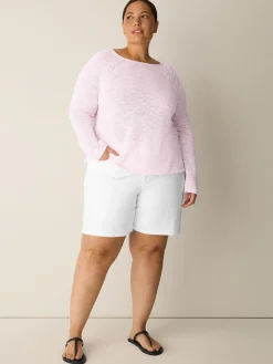 Organic Linen Cotton Slub Bateau Neck Top
