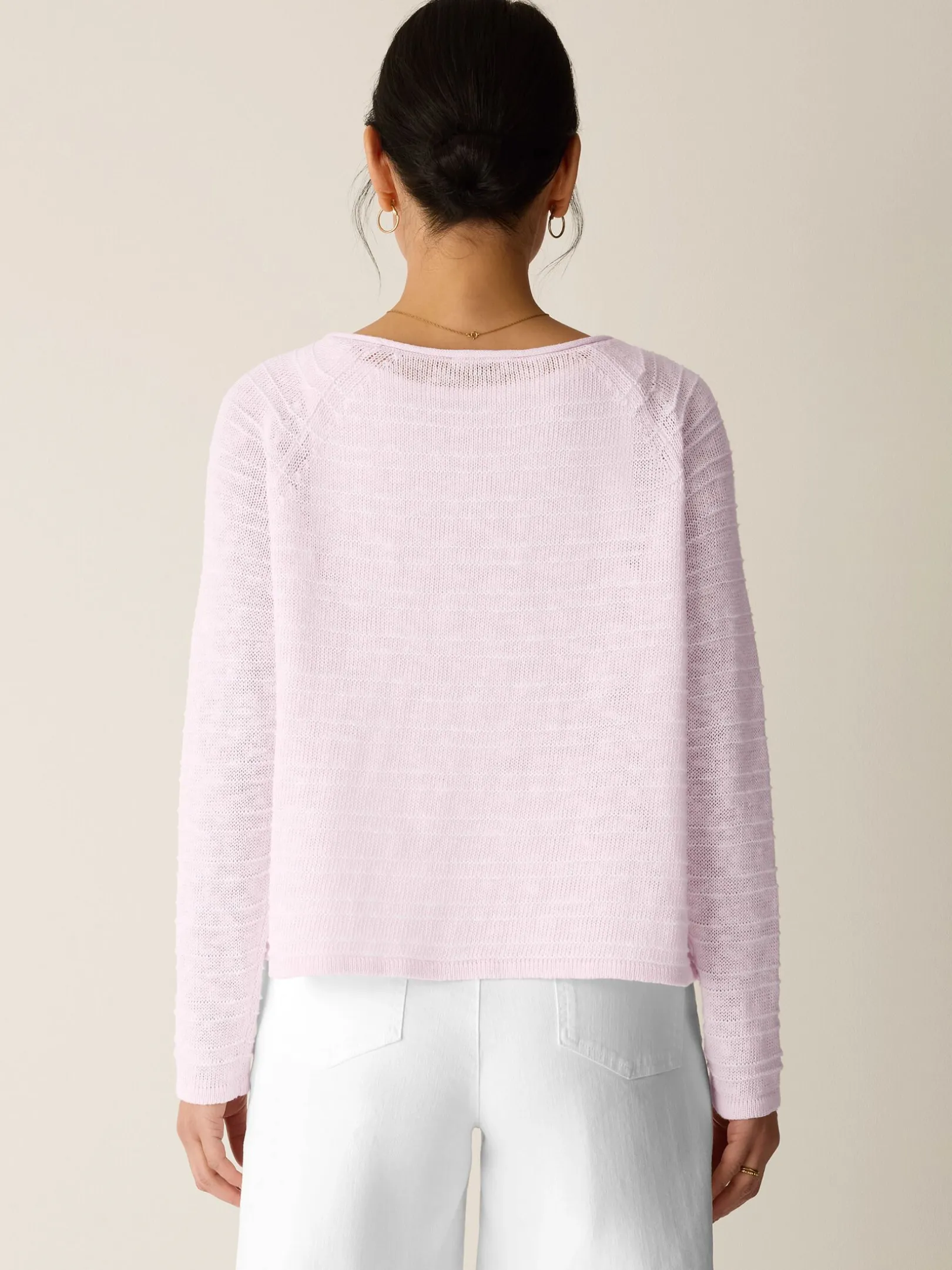 Organic Linen Cotton Slub Bateau Neck Top