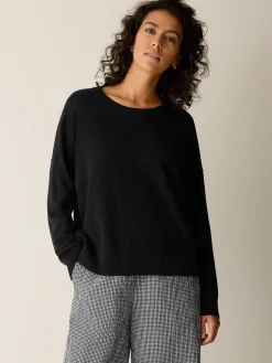 Organic Linen Cotton Slub Crew Neck Top